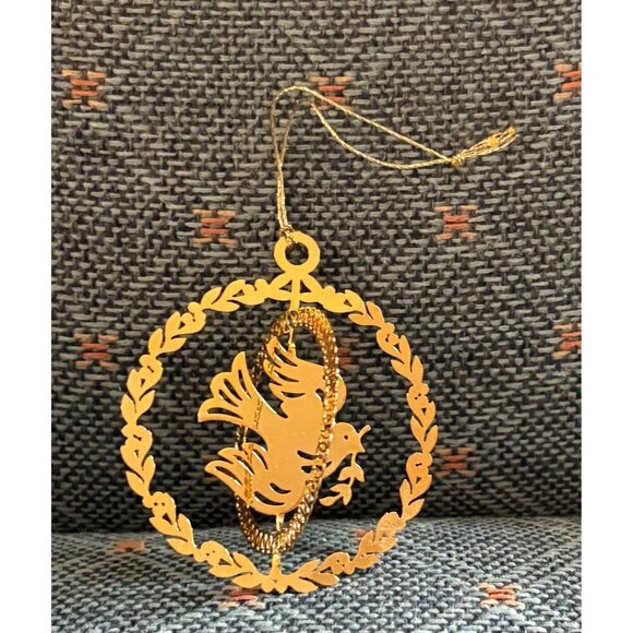 Vintage Tammy Trims Christmas Dove Ornament 24K Gold Finish Trim In Box - Picture 4 of 8